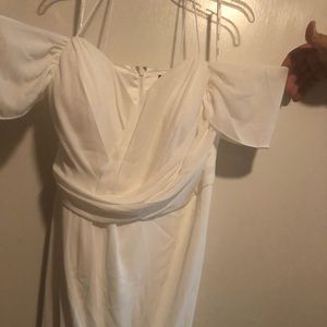 Ivory chiffon tulip shaped dress!